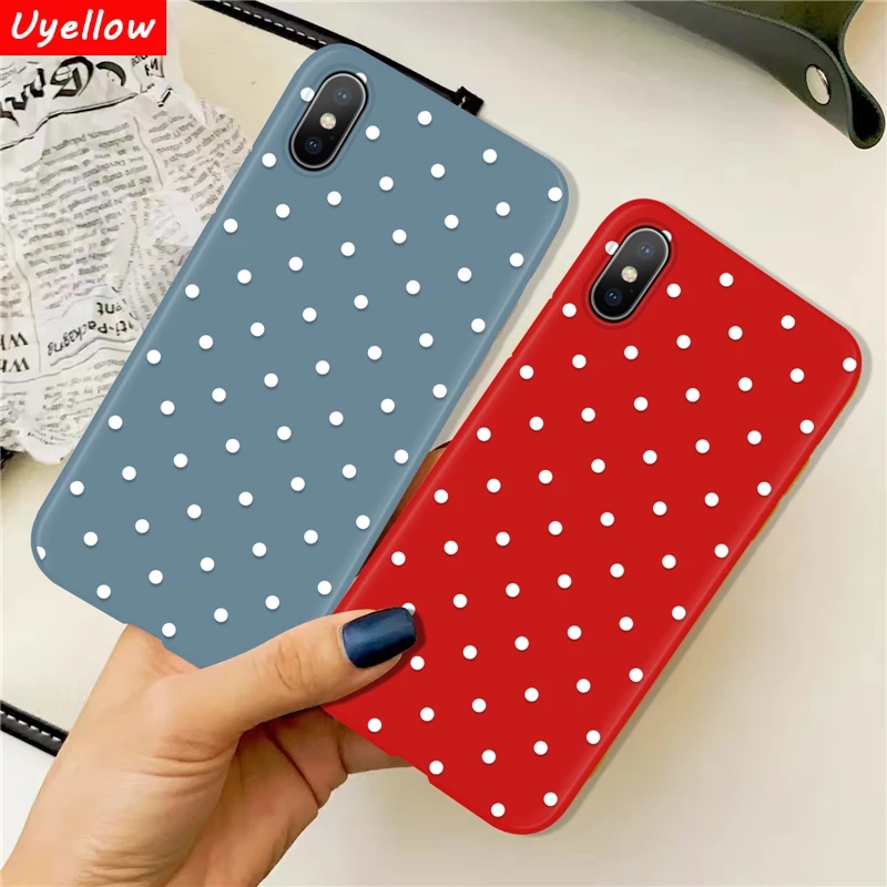 

Dot Printed Matte Silicone Phone Cases For iPhone X XS Max XR Coque For iPhone 6 6S 7 8 Plus Colorful Cover For iPhone 6s Case