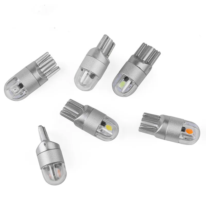 Led t10 w5w 194 3030 2led автомобильный габаритный фонарь белый желтый синий свет для