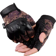 Спецназ камуфляж половина пальца тактические перчатки стрельба страйкбол велосипед мотокросса Велоспорт боевые защитные рабочие перчатки