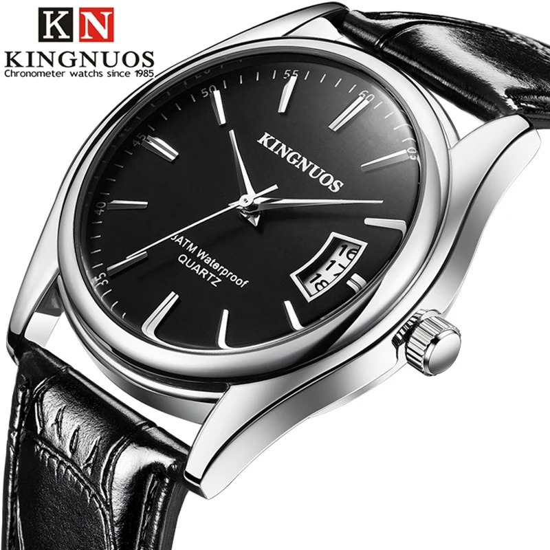 Relogio Masculino Kingnuos брендовые кожаные Наручные часы для мужчин Hodinky мужские Дата