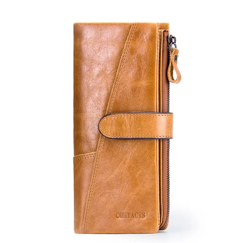 

2019 New Fashion Quality Solid color Wallet Men PurseFashion Wallet Long Classic simple Wallet Bifold Leather card case purse