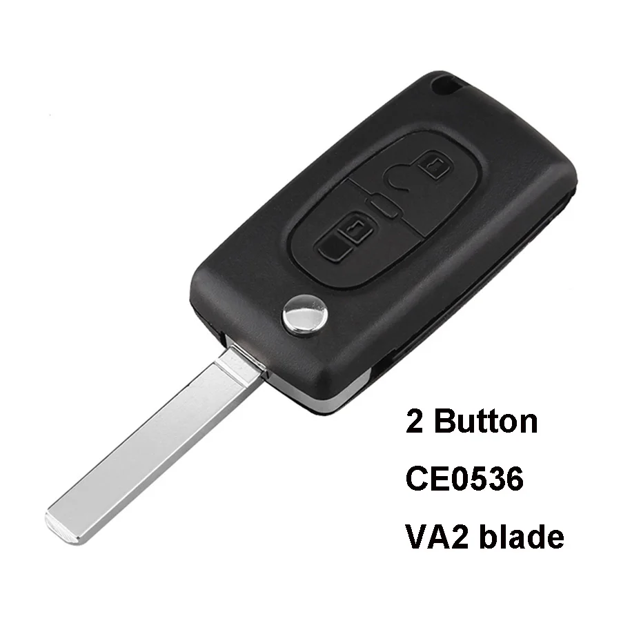 Чехол-книжка с складной дистанционный ключ чехол для Citroen C2 C3 C4 C5 C6 C8 Xsara Picasso 2 кнопки CE0536 с VA2 автомобильные ключи в виде ракушки