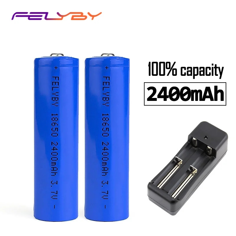 FELYBY высокое качество 2 шт./лот оригинальный 18650 аккумулятор 2400 мАч 3 7 в литий