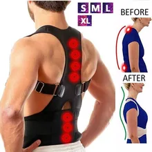 Магнитный Корректор осанки, неопреновый удерживающий корсет, выпрямитель для спины, пояс для поддержки позвоночника для мужчин и женщин