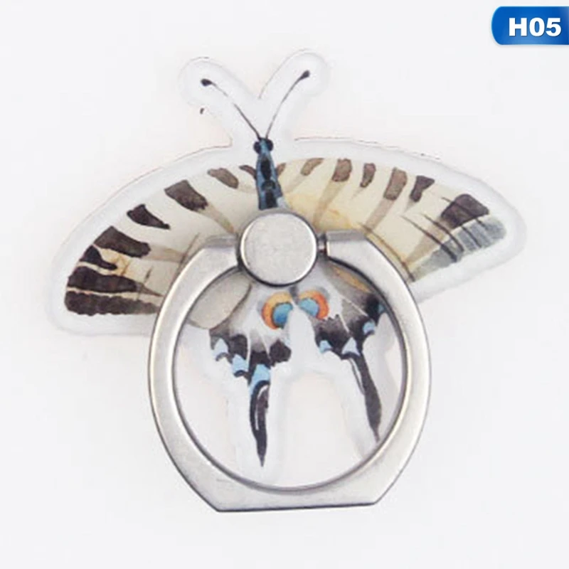 UVR Cartoon Butterfly Insect Phone Stand Mobile Finger Ring 360 Degree Rotation Holder For IPhone X 7 Plus Samsung Xiaomi