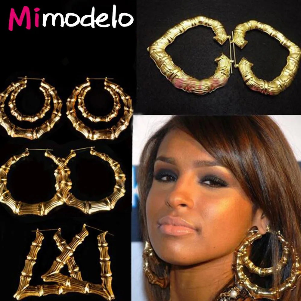 

Hot Selling Celebrity Large Basketball Wives Earring Heart Star Bamboo Big Earrings For Women Fashion Jewelry