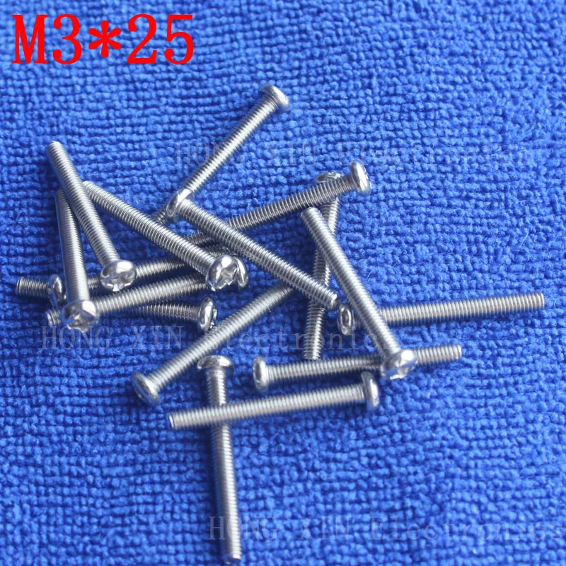 

M3*25 304 Stainless Steel Screw 25mm Round Head Screws Phillips Crosshead Thread Bolt Brand new high-quality fastener tools 1pcs