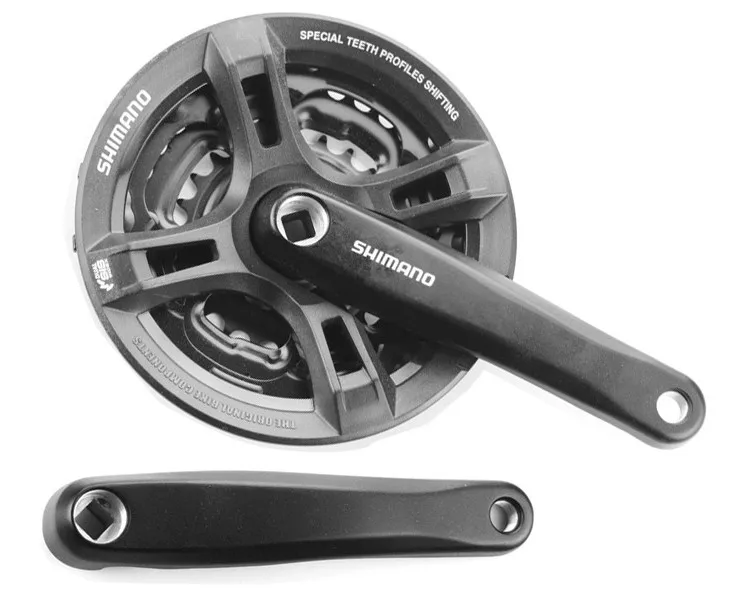 Шатун для горного велосипеда Shimano M171 6S 7S 8S 24 скорость серебро 48T 38T 28 T/черный 42T 34T 24T