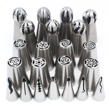 22 STÜCKE Edelstahl Kuchen Dekorieren Gebäck Icing Friedliche Düsen tipps Ball Form und Russischen Stil + Koreanischen Stil Gebäck werkzeuge