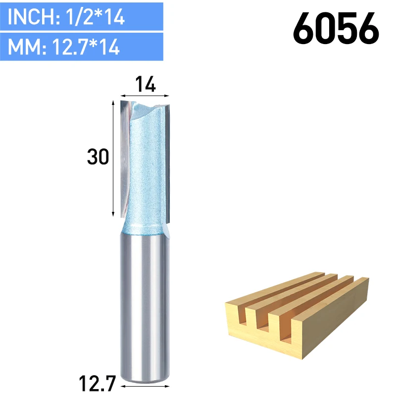 HUHAO 1 шт. промышленный деревообрабатывающий фреза с двойной окантовкой Концевая фреза с прямым триммером - Длина режущей кромки: 6056
