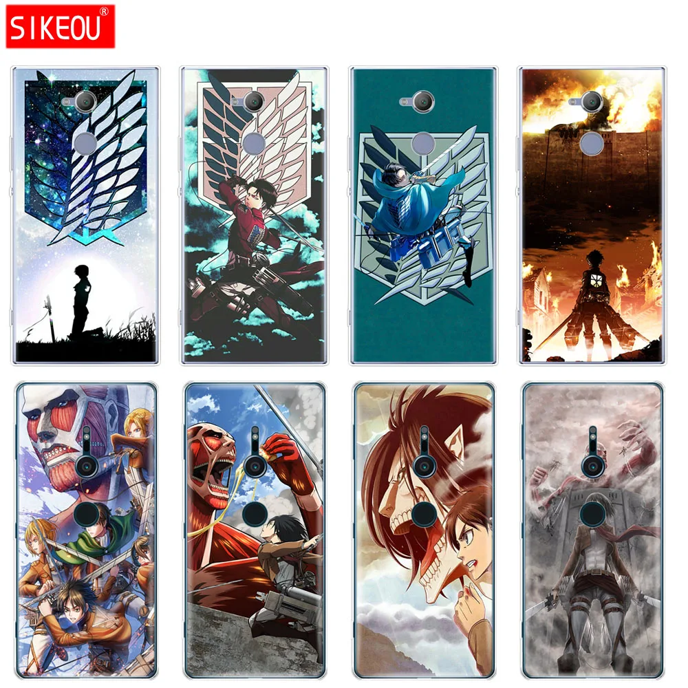 

silicone Cover phone Case for sony xperia XA1 XA2 ULTRA PLUS L1 L2 XZ1 XZ2 compact XZ PREMIUM Anime Japanese attack on Titan