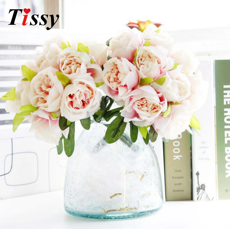 10pcs/Bouquet High Quality Artificial Fake Flowers European Silk Rose