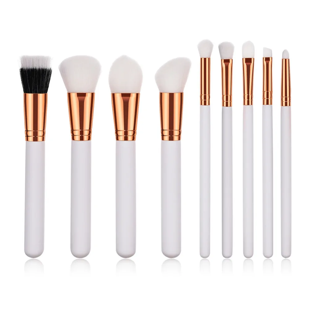 White Foundation Blush Powder Blending Eyebrow Cosmetic Make Up Brushes Eyeshadow Fan Highlighter Contour Makeup Brushes Tools