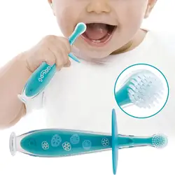 Мягкий безопасный Сгибаемая зубная щетка Training варежки прорезывания зубов Зубная щётка щетки стоматологической помощи для младенцев