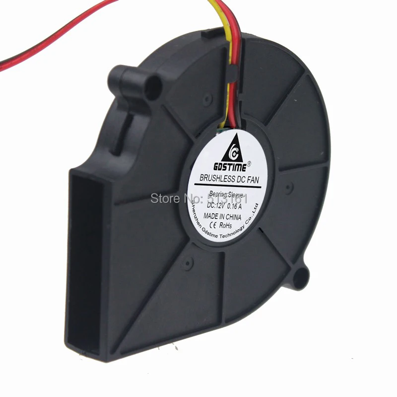 

20pcs Gdstime 75mmx75mmx15mm 7515 75mm Radial Turbo Blower Fan DC 12V 3Pin Cooling Cooler