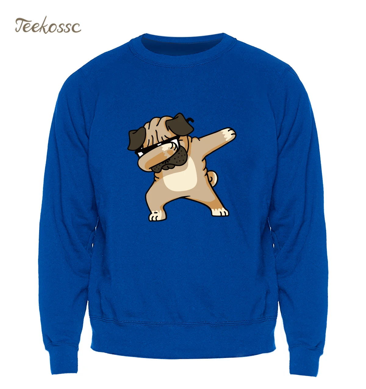 Dabbing Мопс толстовка мужская с принтом забавная Толстовка Kpop хип-хоп свитер с круглым вырезом Зима Осень графика дизайн брендовая одежда