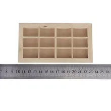 Традиционные деревянные 12-панели оконная рама 1:12 Масштаб кукольная миниатюра