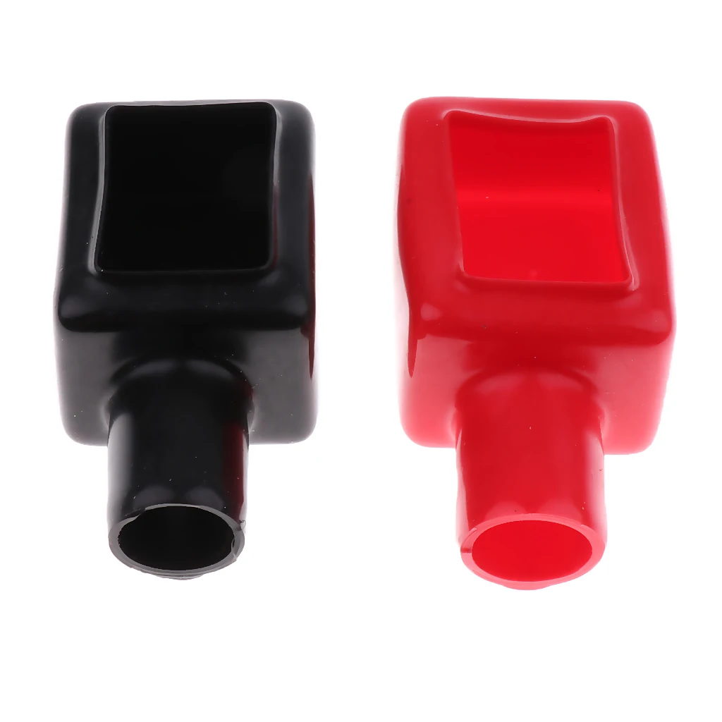 1 Set Universal Battery Terminal PVC Insulating Protector Covers Black+Red