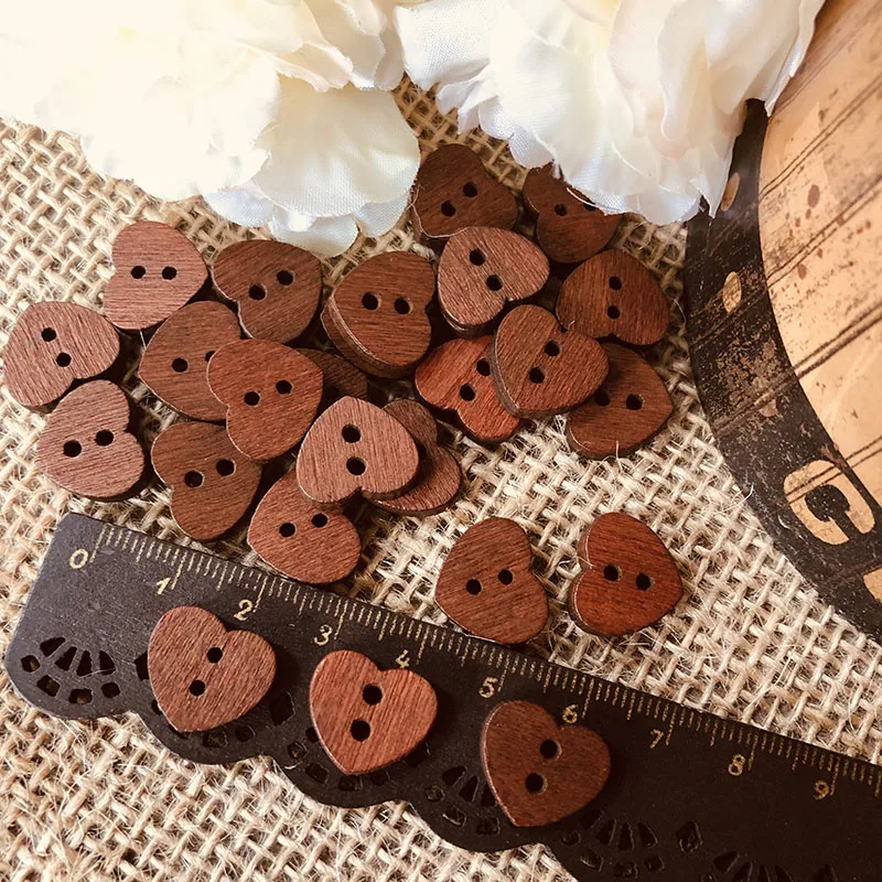 heart shape wood button (3)
