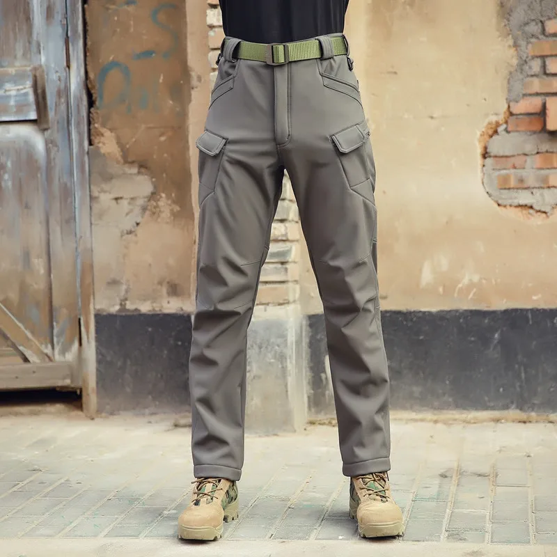 Высококачественные мужские флисовые брюки водонепроницаемые уличные походные альпинистские камуфляжные охотничьи флисовые брюки военные армейские брюки