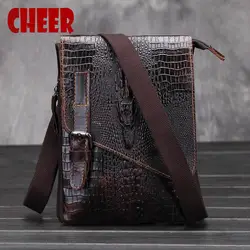 Мужская сумка из натуральной кожи с узором «крокодиловая кожа», мужская повседневная кожаная сумка, дизайнерские сумки высокого качества