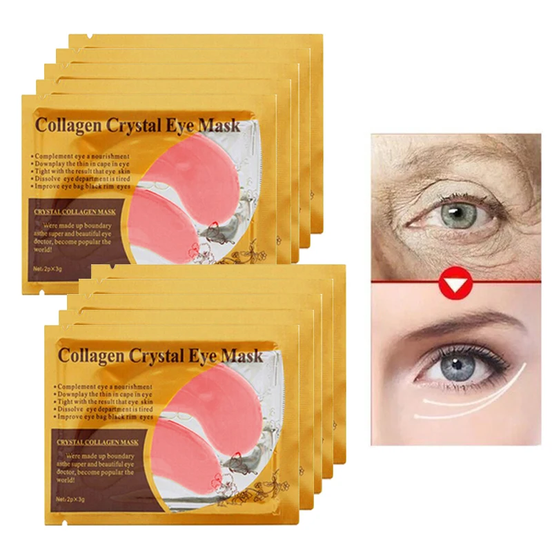 20pcs=10pack Anti Wrinkle Crystal Collagen Patches Under Eyes Sleep