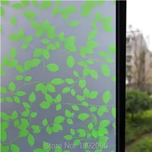 45*200 см/Лот, декоративные пленки, статическая оконная пленка, ПВХ, пленка для печати, без клея, зеленые листья, пленка для переноса воды