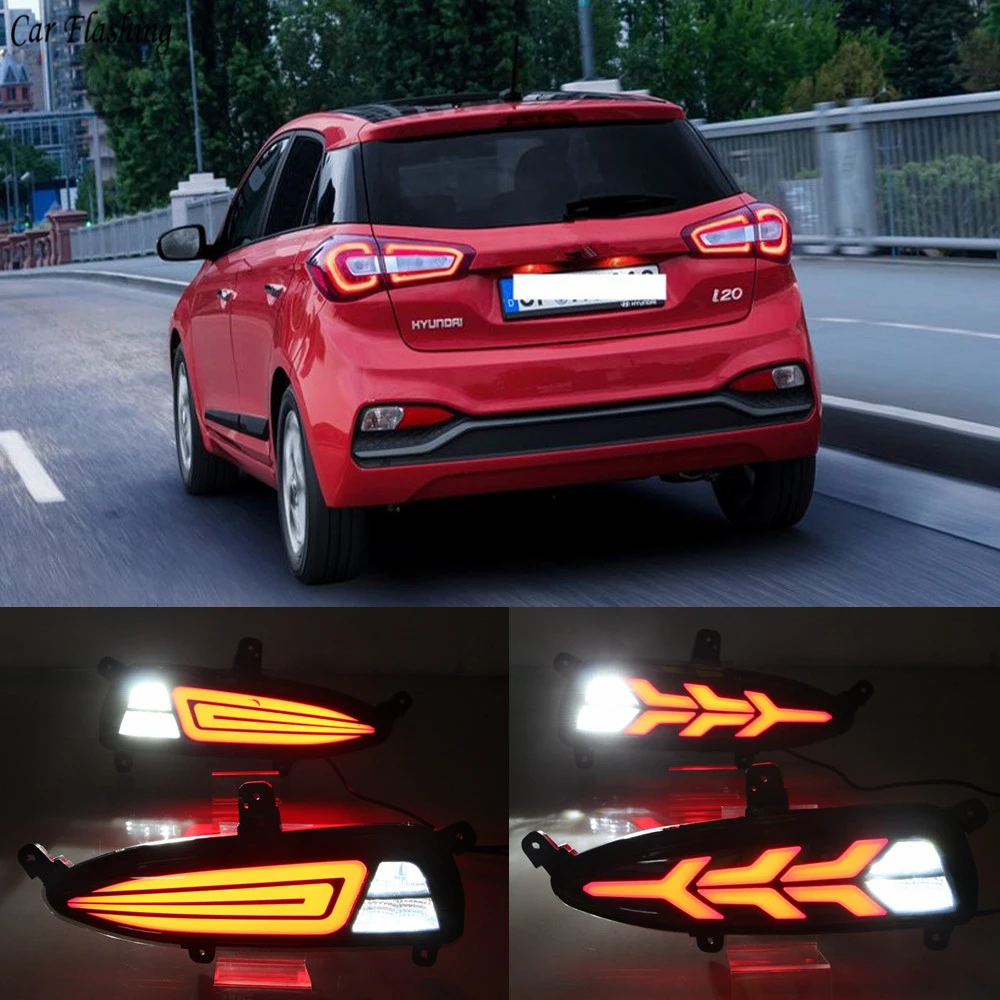 2PCS Multi function LED Reflector Lamp Rear Fog Lamp Bumper Light Brake