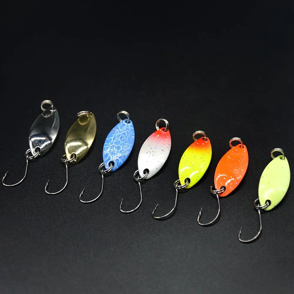 

WLDSLURE 7Pcs/lot Fishing Lure Colorful Spoon Bait 2.5g Metal Spoon Fishing Lure For Trout Single Hook