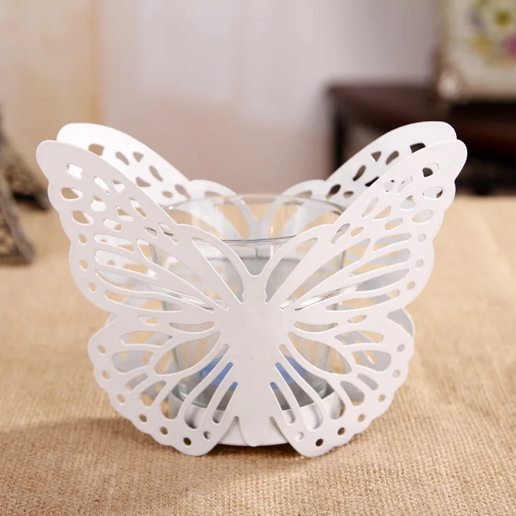 

1PC 2016 Modern simple European style garden Zakka Iron Butterfly Candle Lantern holder home decotation candlestick JX 1127