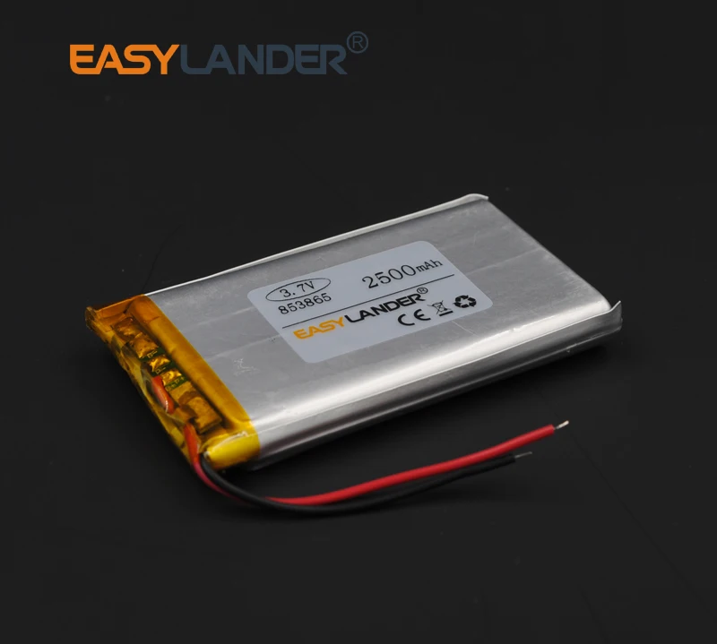 

3.7V 2500mAh 853865 Rechargeable li-Polymer Li-ion Battery For bluetooth headset GPS PSP PDA MP3 MP4 Mp5 Mobile Phone