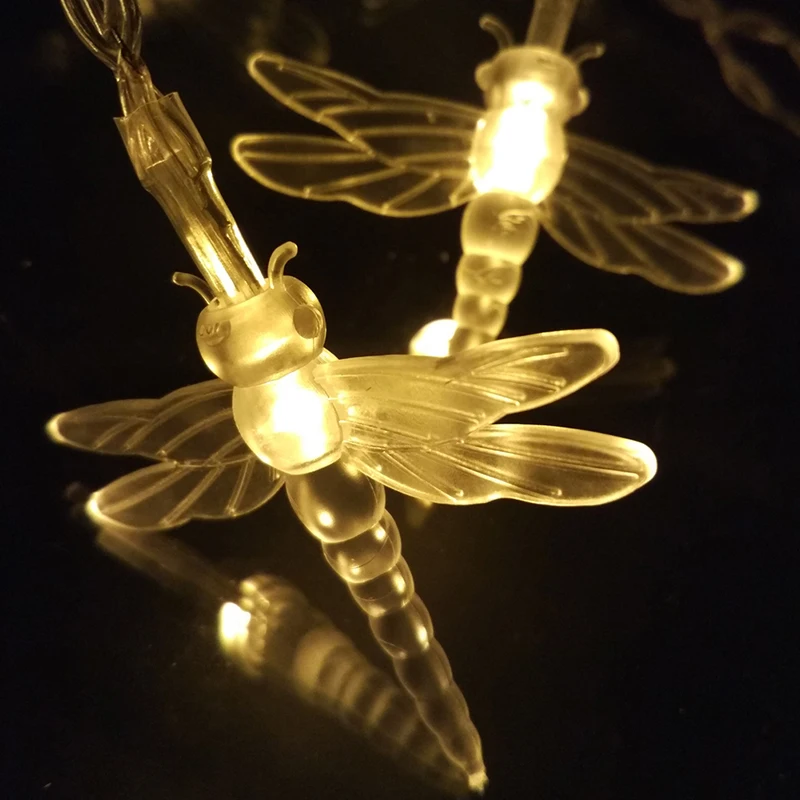 LED Lamp Outdoor Dragonfly Libelula Battery String Lights LED Garland