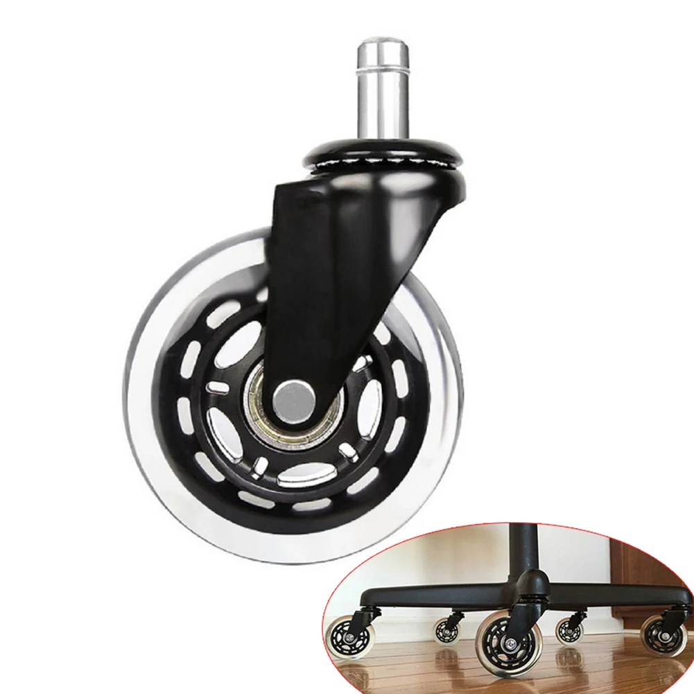 

PU Furniture Universal Wheel Transparent Swivel Caster Wheels for Office Chair _WK