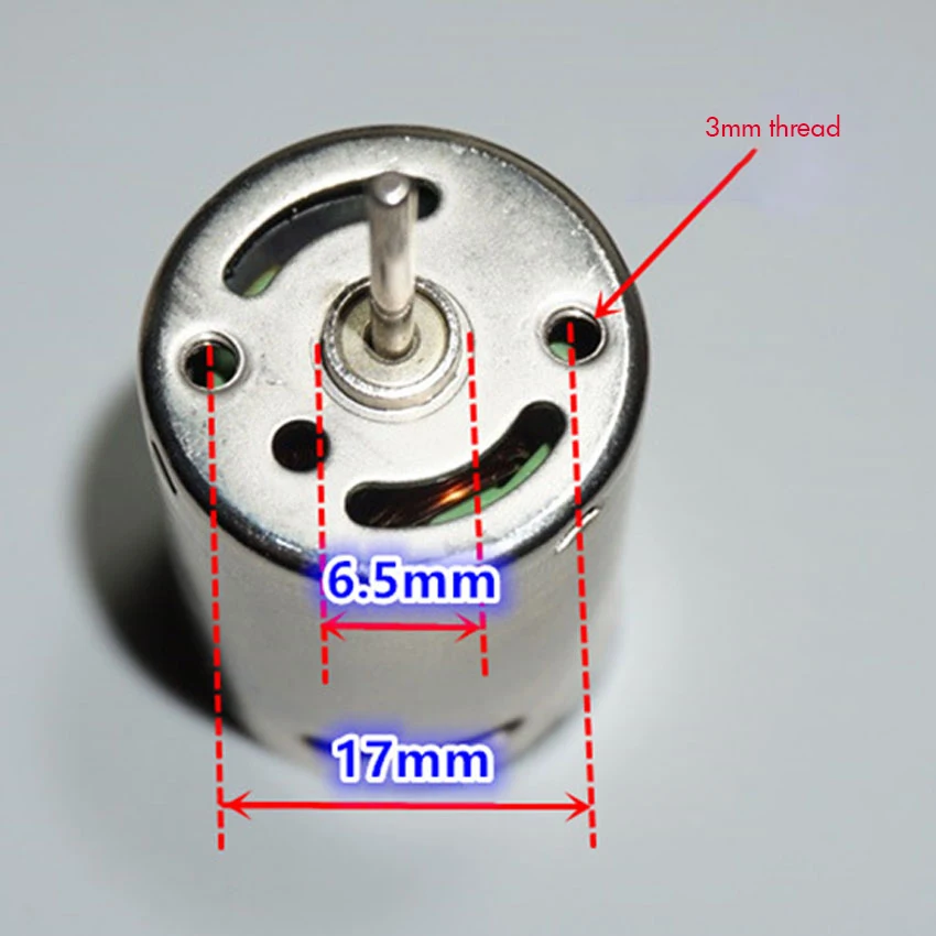 Никелированный высокоскоростной двигатель 370 постоянного тока 3 в 6 в 7,2 в 12 В карбоновый щеточный двигатель для DIY моделей, водяной пистолет 10000-41000 об/мин, диаметр вала 2 мм