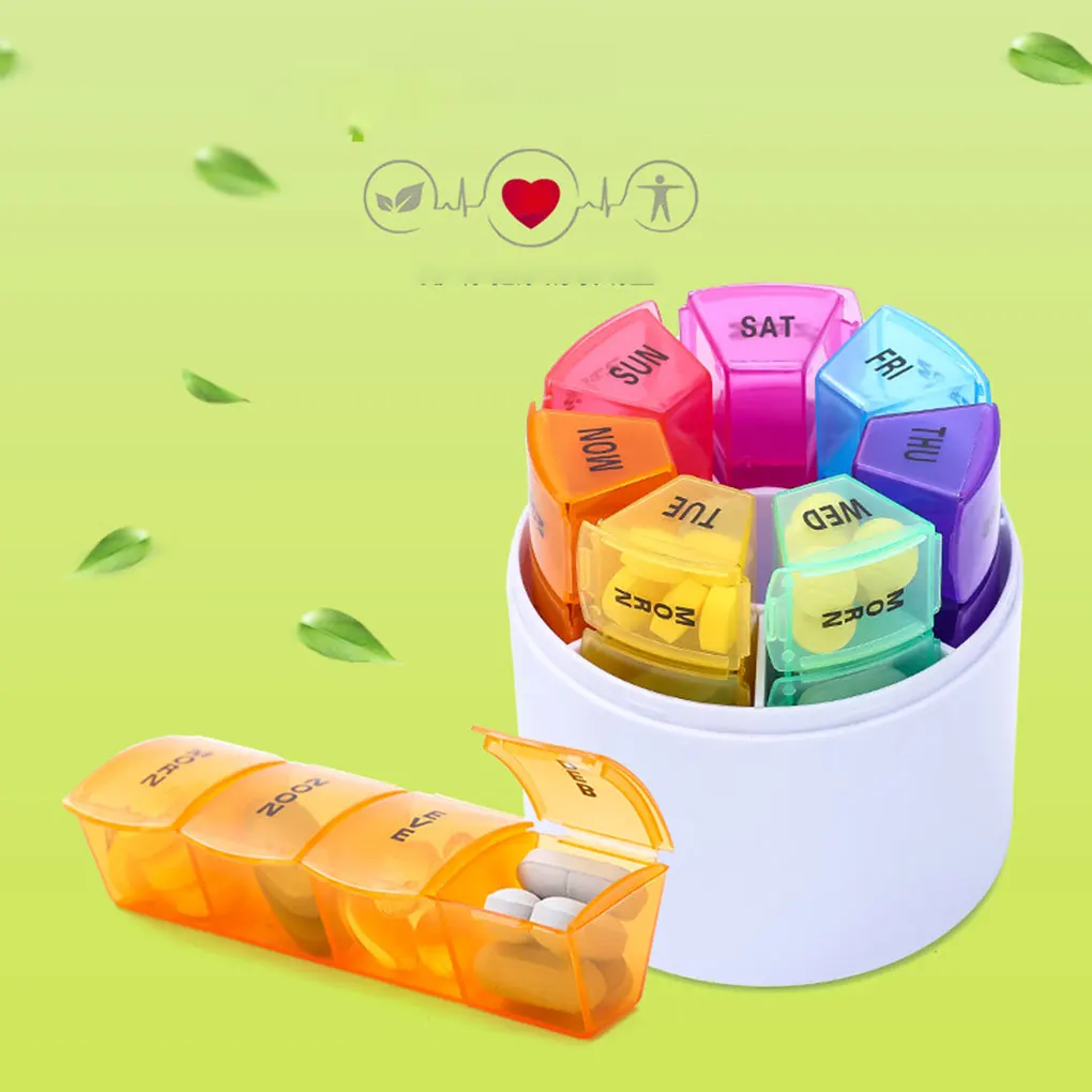 

28 Grid 7 Day Style Pill Holder Storage Organizer Plastic Container Case Portable Travel Pill Box