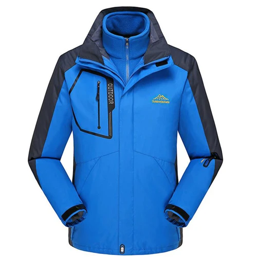 XIYOUNIAO размера плюс L~ 7XL 8XL 9XL зимняя куртка мужская 2 в 1 ветрозащитная водонепроницаемая куртка с капюшоном мужская Тактическая Военная парка пальто - Цвет: color blue