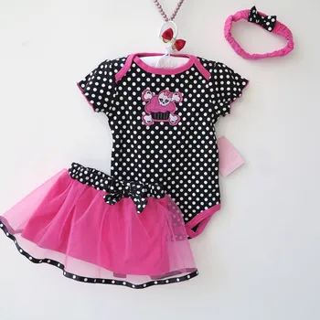 

3 Pieces Set Baby Romper Girls Summer Clothing Set For Newborn Baby Girl Clothes Jumpsuits Toddler Baby Rompers With Tutu Skirt