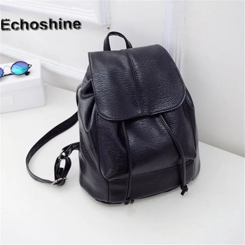 

Hot sale Fashion Women Black PU Satchel Shoulder Backpack School Rucksack Bags Travel Vintage Daily Backpacks Casual gift