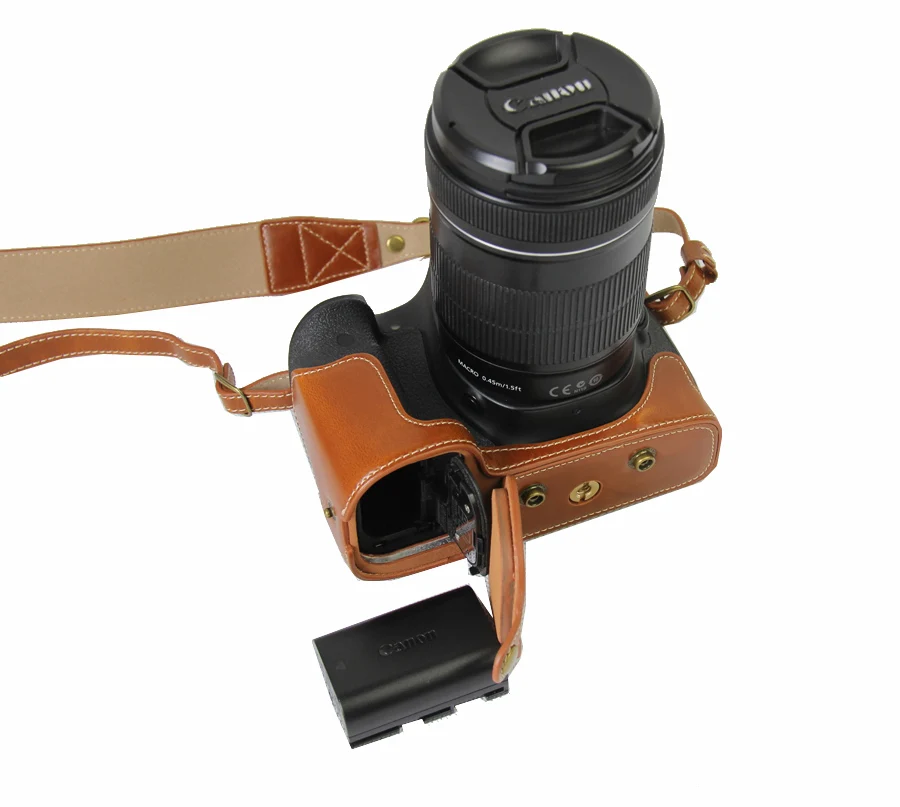 Из искусственной кожи чехол Камера сумка для цифровой однообъективной зеркальной камеры Canon EOS 750D 760D 700D 650D 600D Rebel T6i T6s T5i T4i T3i с Батарея открытие