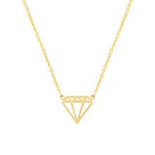 Stainless Steel Chain Gold Color Diamante Choker Necklace Women Simple Origami Cone Necklace For Kids Birthday Gifts Jewelry