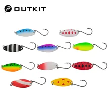 OUTKIT 10 шт., разные цвета, 4,1 см, 6,5 г, рыболовная ложка, приманка для плавания, приманка Isca, искусственная форель, приманка, рыболовная снасть, Truite, ложки