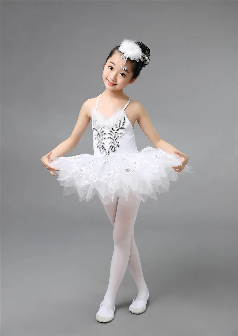 Girls Swan Ballet Dress with Headband and Leggings 3piece Set Children