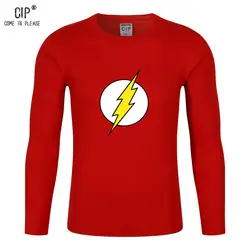 Cip 100% хлопок флэш-Осень футболка с одежда с длинным рукавом Футболка с принтом Для мужчин Повседневное брендовая одежда Теория большого