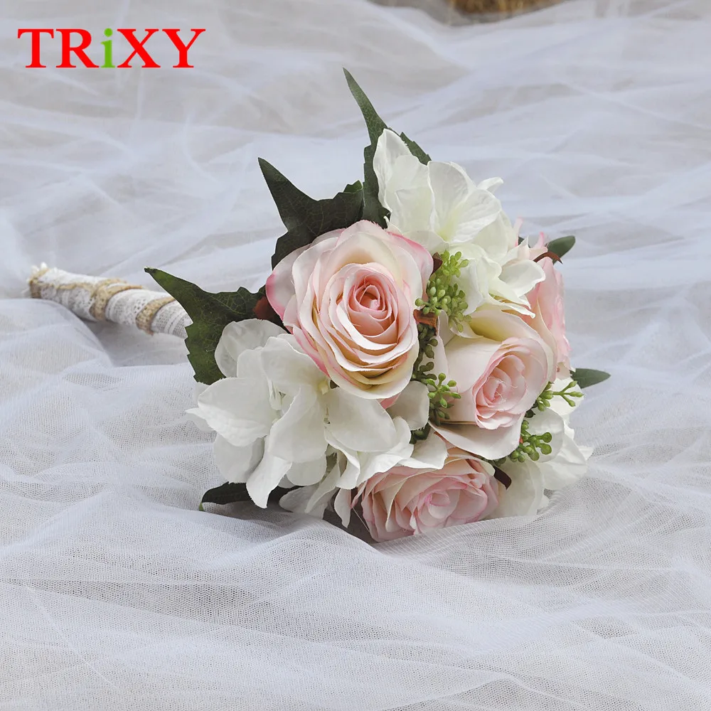 TRiXY C11 очаровательные розы свадебные букеты Свадебные украшения цветы невесты искусственный букет невесты розы свадебные аксессуары