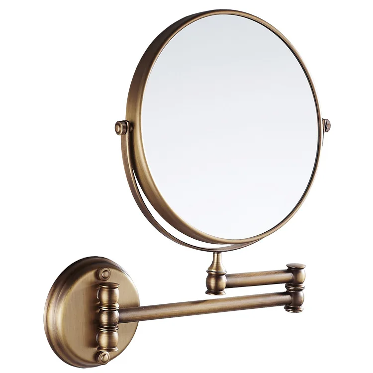 

Retro bathroom 8 inch folding makeup mirror flip telescopic beauty mirror wall hanging bathroom mirror