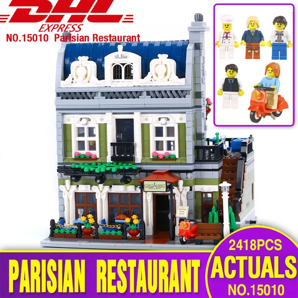 

DHL Expert City Street Parisian Restaurant Model Building Kits Blocks Children Toys Compatible model