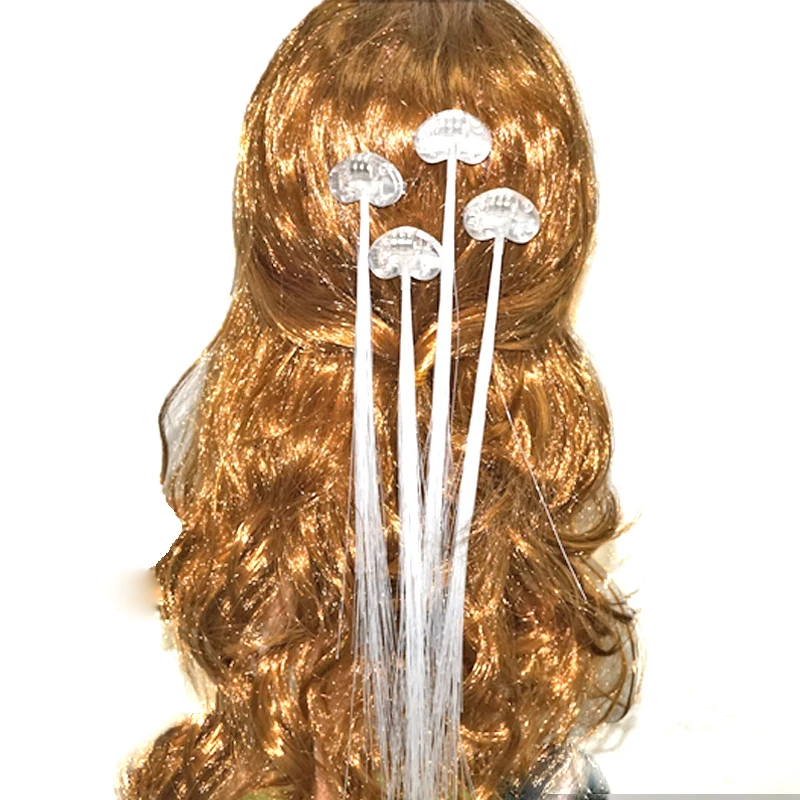 Свадебное украшение белый светодиодный парик мигающий волос коса Клип Декоративные шпильки для волос светильник шоу Рождество День рождения вечеринок