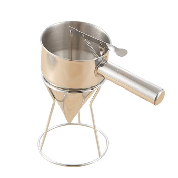 

Pancake Batter Dispenser Cupcake Waffles Cup Egg Puffs Maker Stainless Steel Egg Ball Mold Dispenser Cup