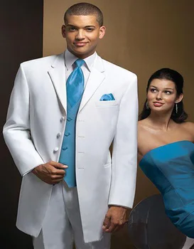 

2017 Hot Sell White Groom Tuxedos Clothing Suit Notch Lapel Four Button Wedding Mens Evening Suits(jacket+pant+vest+tie)