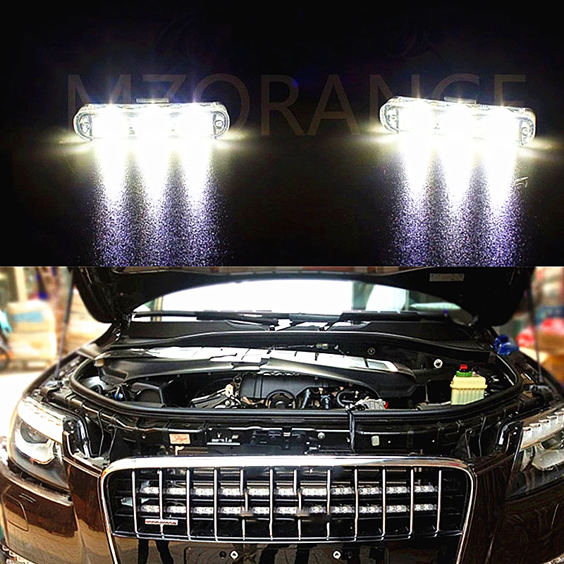 

MZORANGE Car Styling Flashing Light 2x3 Led Ambulance Police Light Car Warning Light Truck Emergency Lamp DC 12V Strobe Light